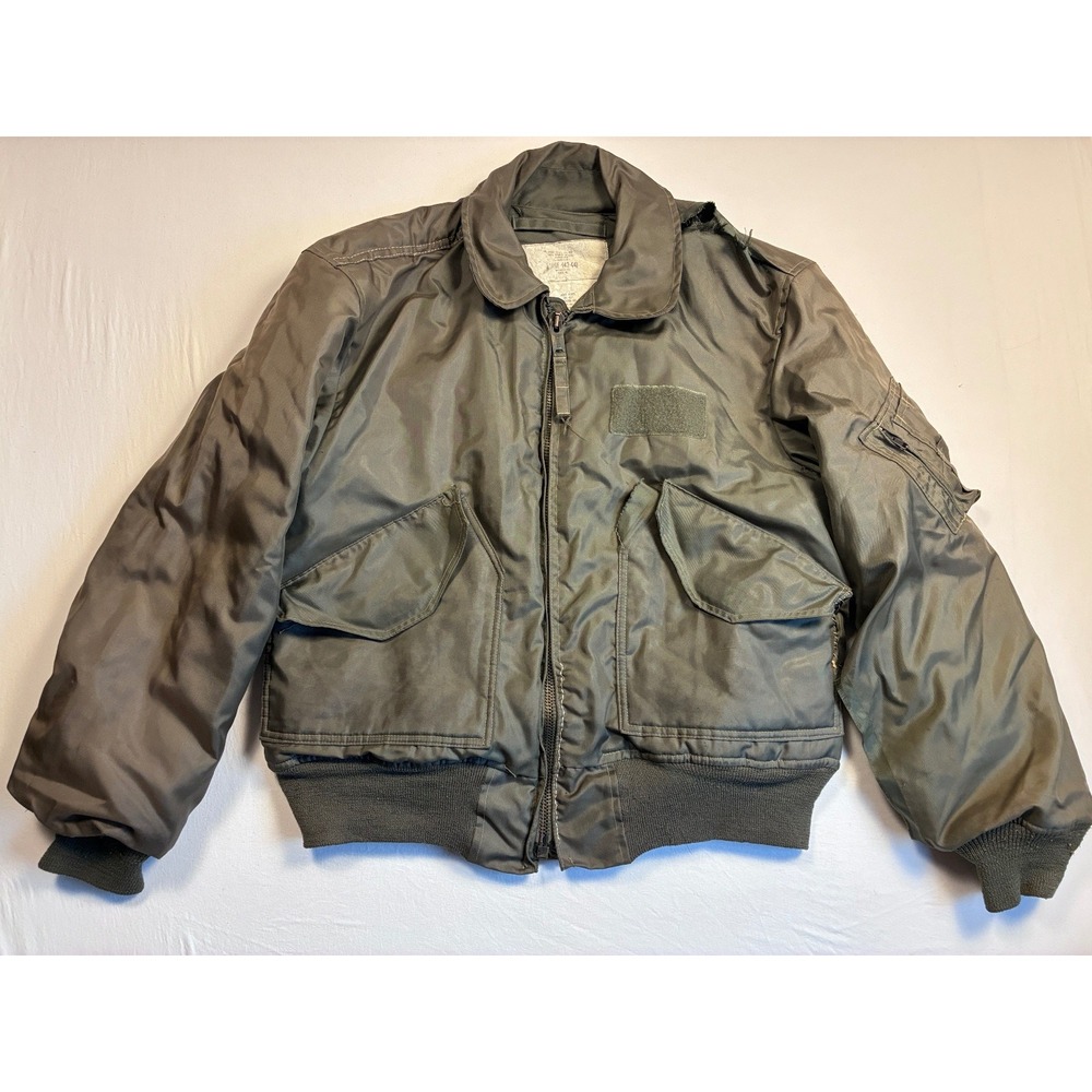 ISRATEX CWU-45/P Mens Flight Bomber Jacket Large Olive Aramid Thrashed